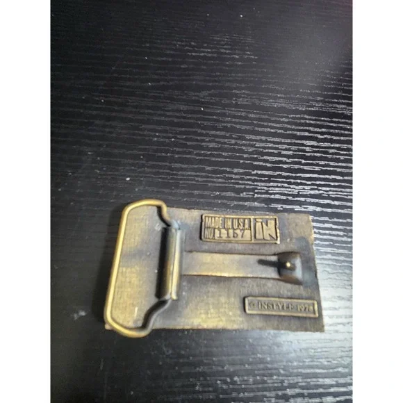 Vintage InStyle 1978 Brass Eagle Belt Buckle Made in USA No 1157 - Picture 4 of 7